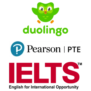IELTS,PTE, DUOLINGO